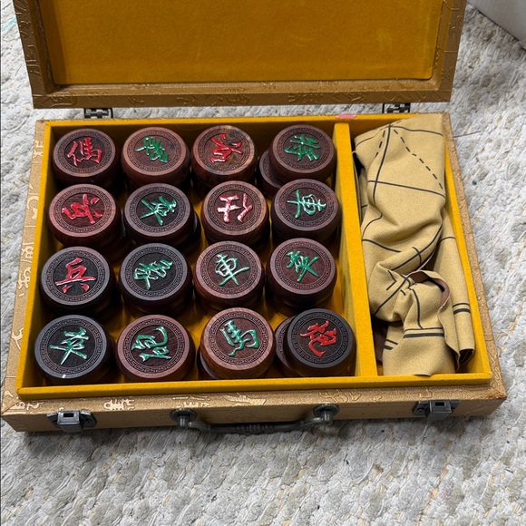 Other - Chinese Chess (Xiangqi) Set with Wooden Pieces